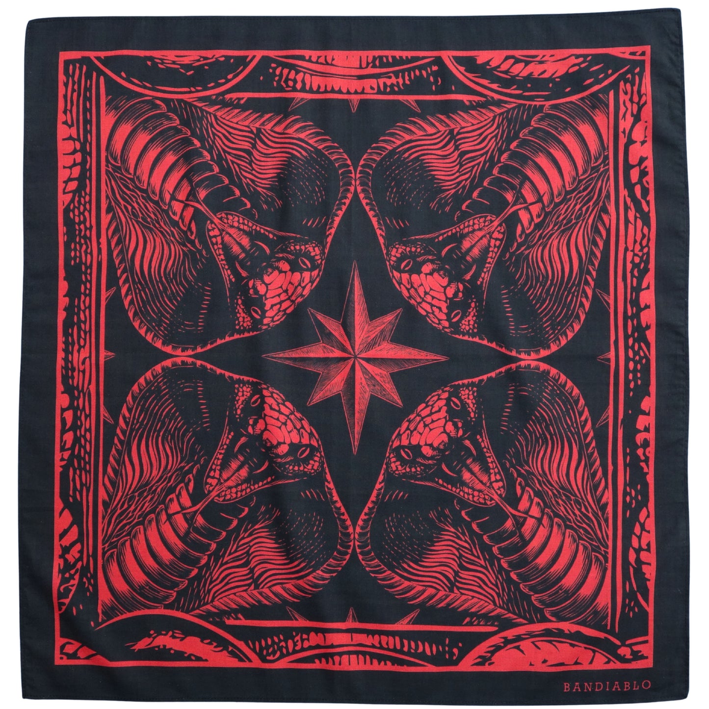 Organic cotton square bandana – cobra star