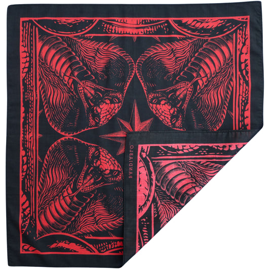 Organic cotton square bandana – cobra star