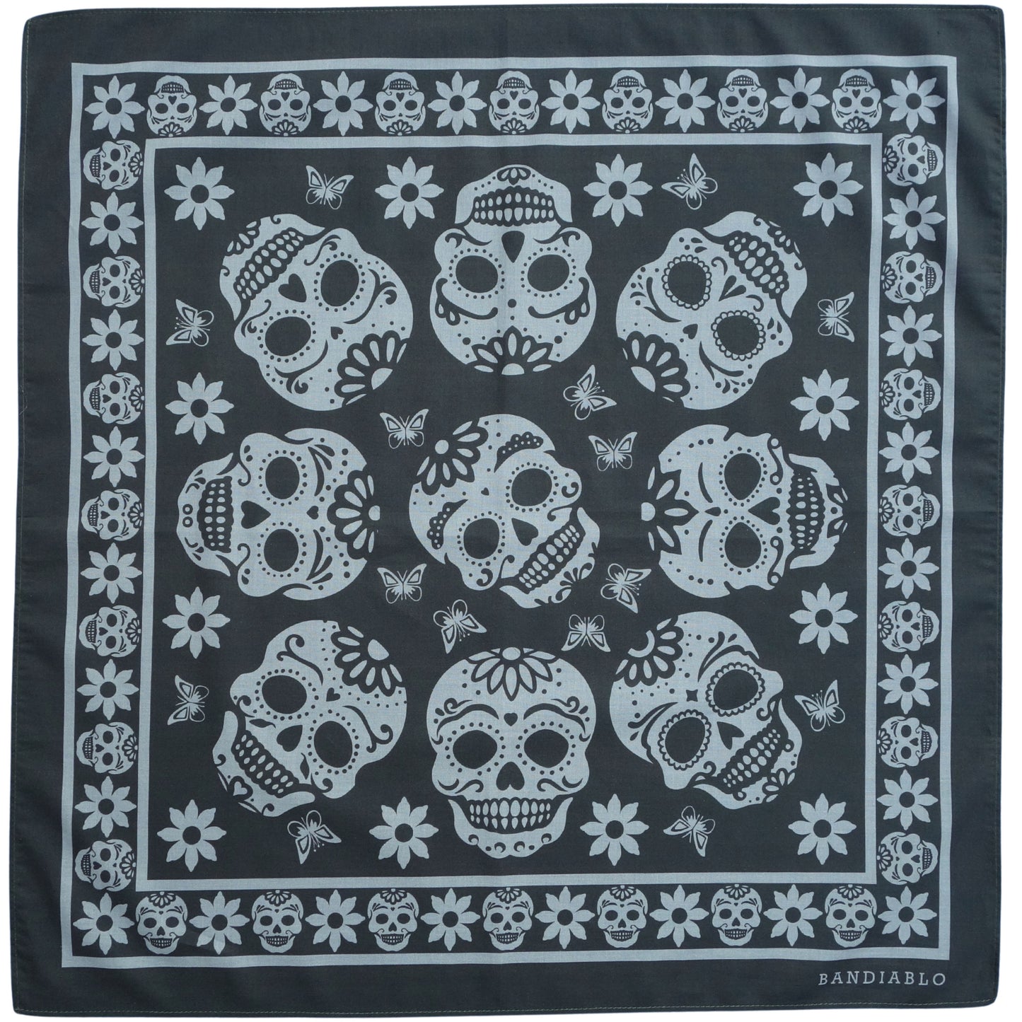 Organic cotton square bandana – Day of the Dead