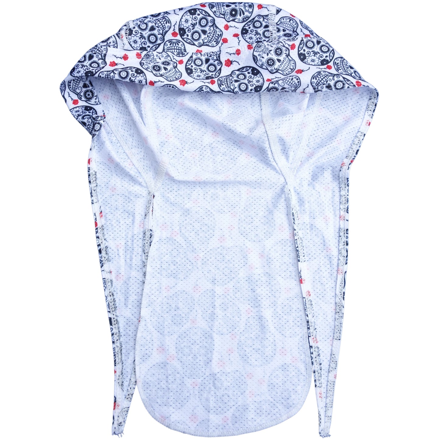 Fitted bandana – skulls and roses pattern
