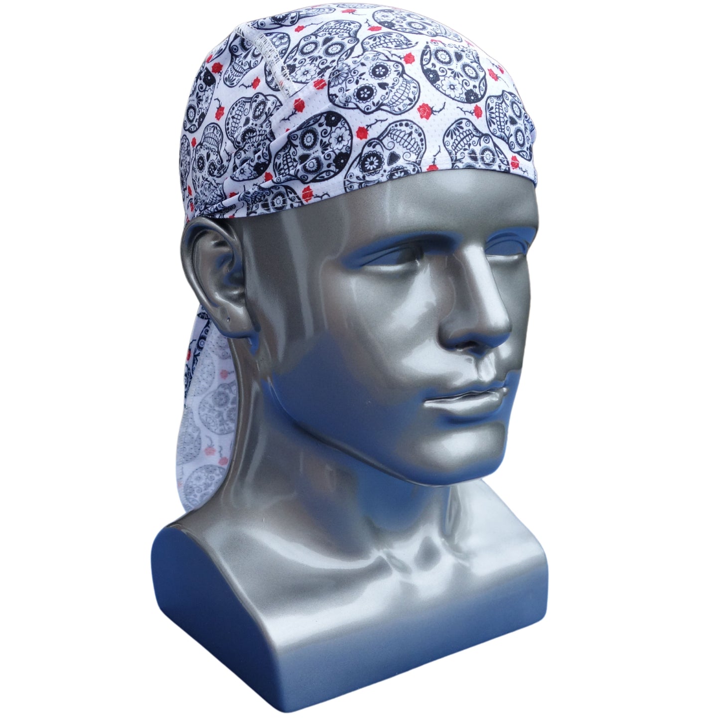 Fitted bandana – skulls and roses pattern