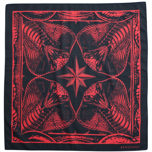 Organic cotton square bandana – cobra star