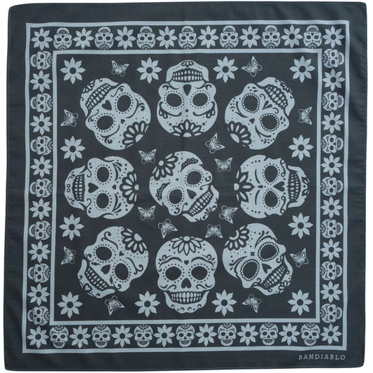 Organic cotton square bandana – Day of the Dead